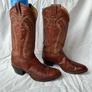Classic Brown Leather Cowboy Boots